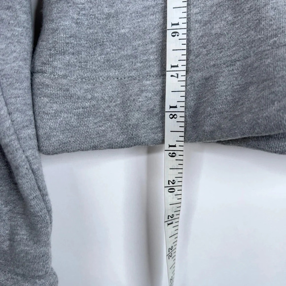 Jonathan Simkhai Pearl Detail Tie Sleeve Hoodie Gray Cropped Flared Cuffs Small - Picture 12 of 13
